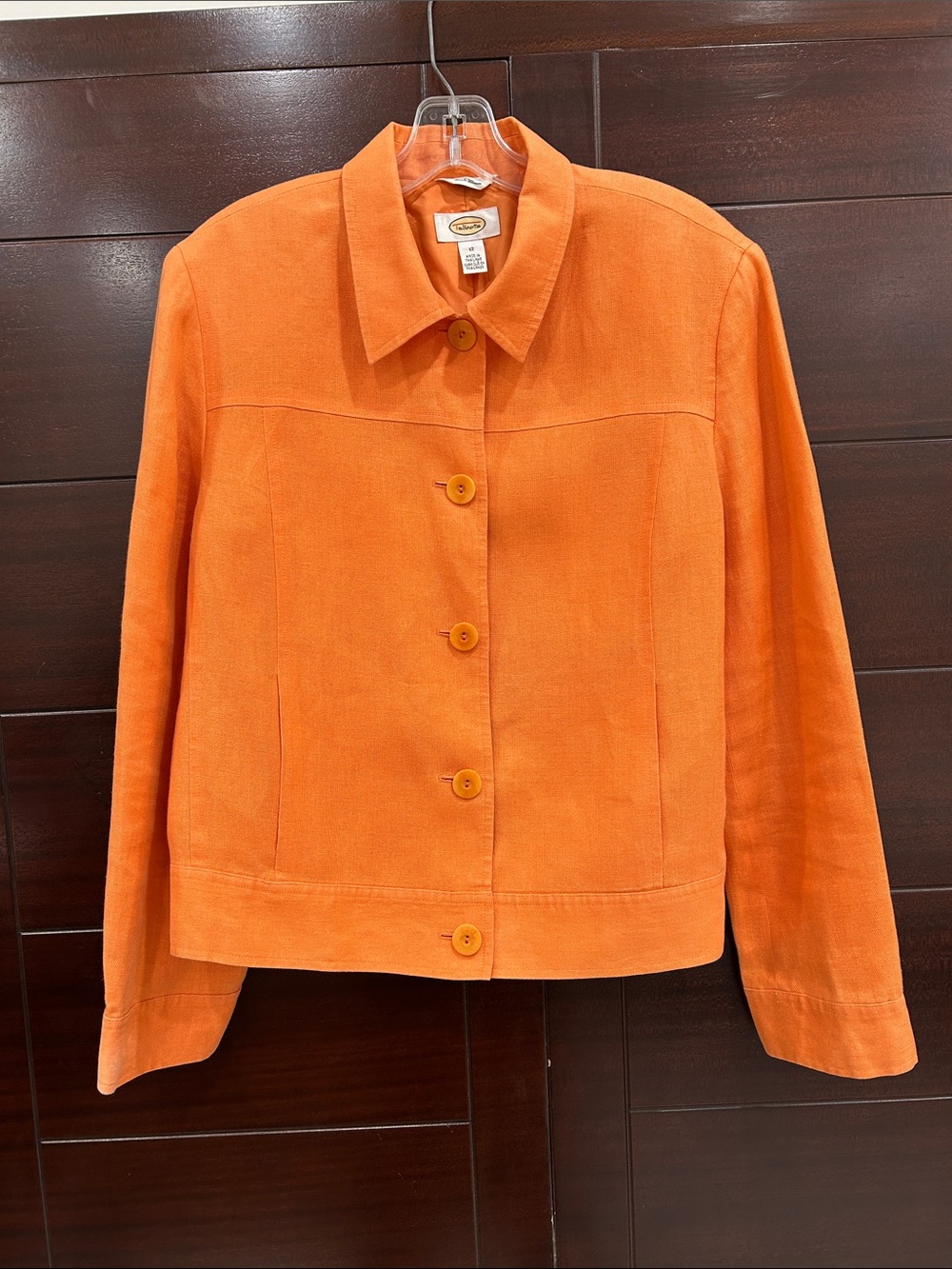 Talbots Orange Button-Front Blazer Jacket